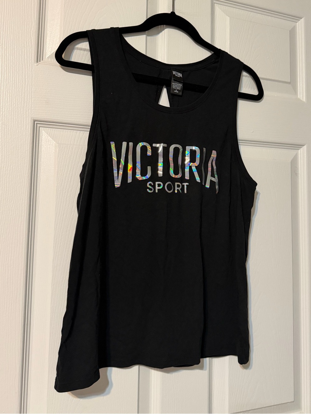 Victoria Sport Women's Black Holographic Logo Tank